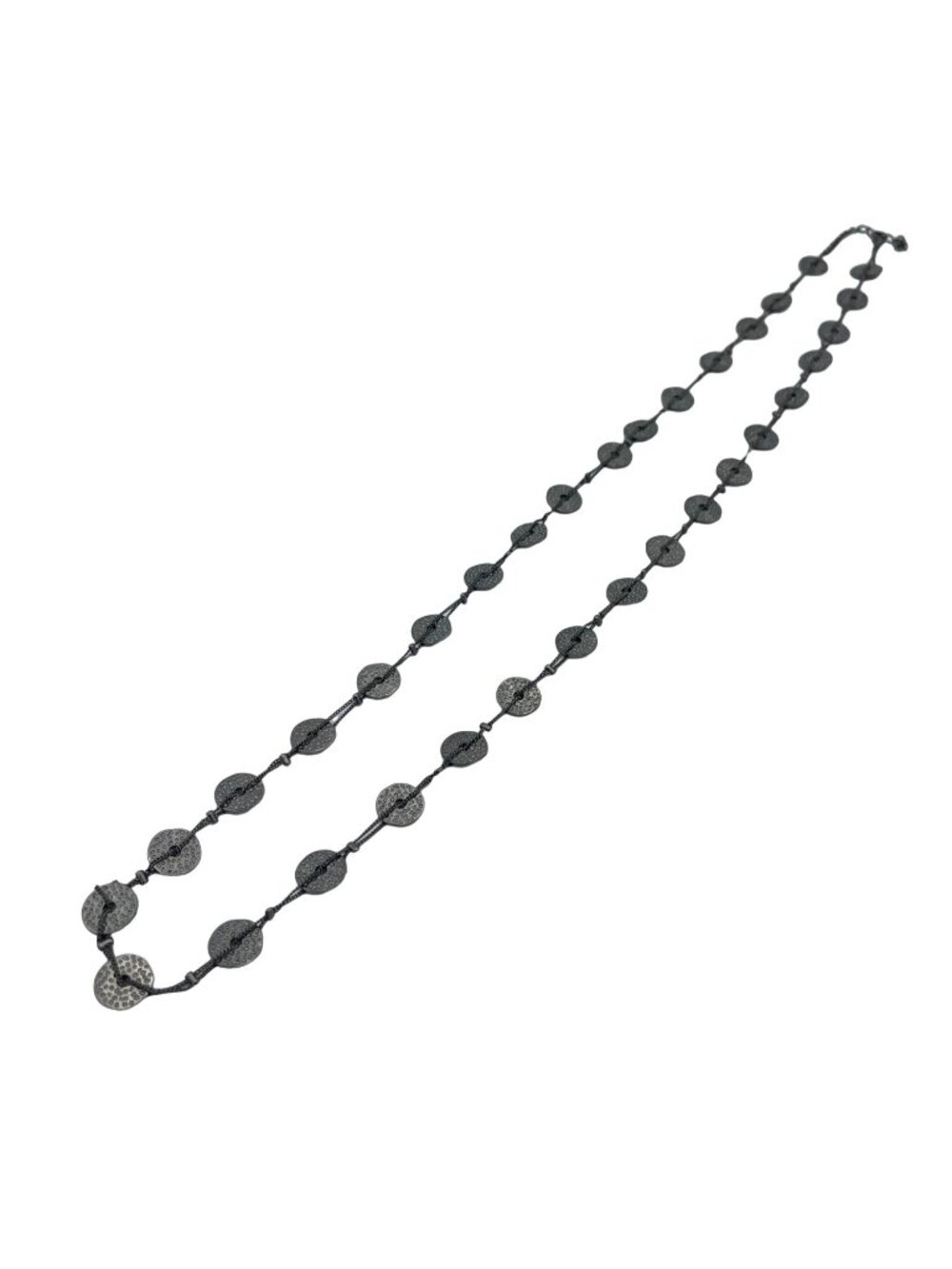 Unbranded Black Metal Disc Necklace Adjustable 34-37 In Simple Elegance